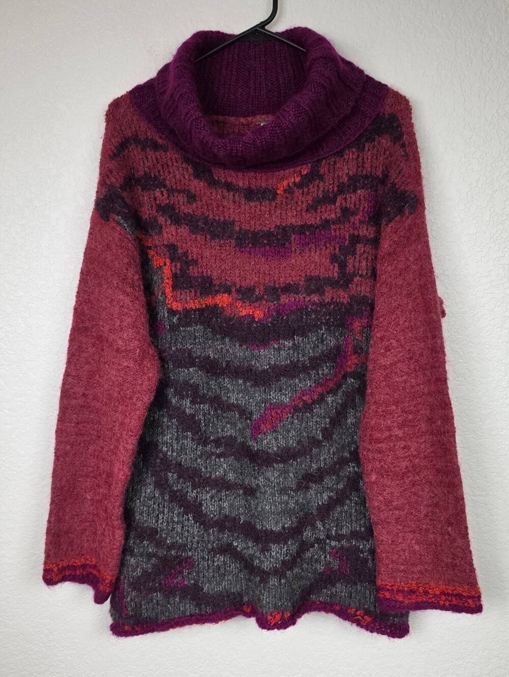Free People $228 Alpaca Small Red Long Sleeve Sweater